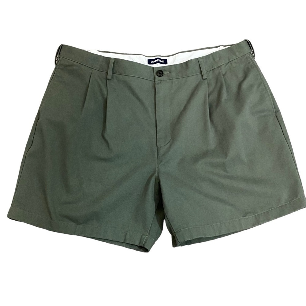 LAND’S END - SIZE 40 - KHAKI GREEN - TRADITIONAL FIT‎  - FRONT PLEATS - B9